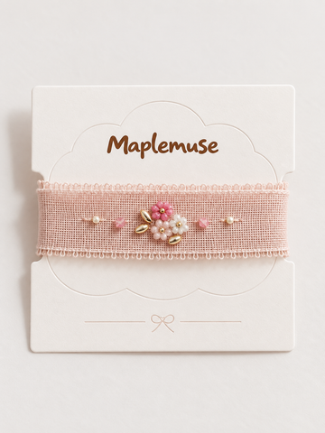 Meadow Bloom Hand-Stitched Fabric Bracelet