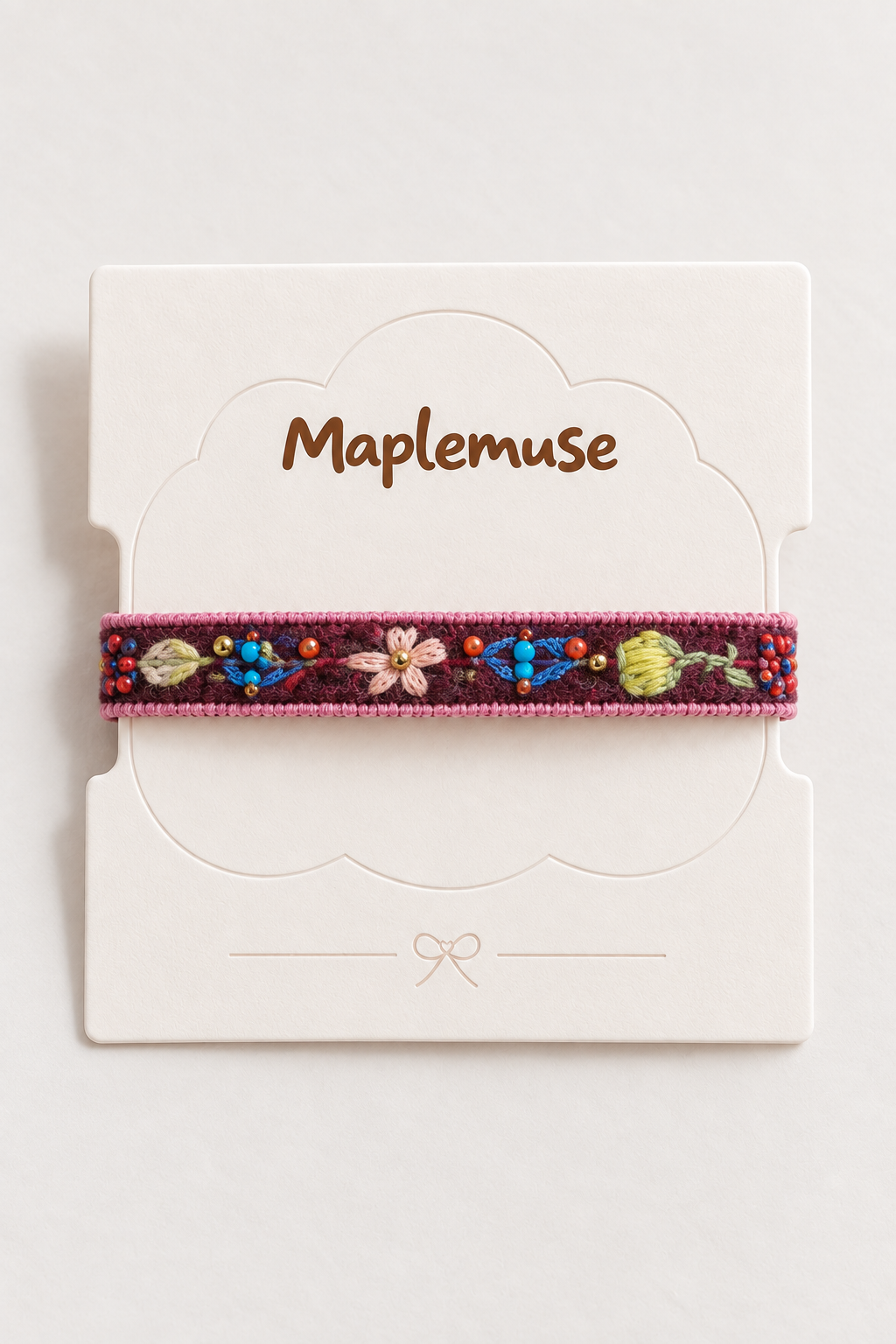 Rouge Velvet Embroidered Bracelet