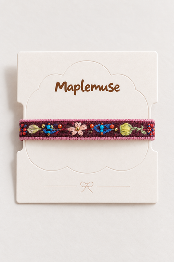 Rouge Velvet Embroidered Bracelet