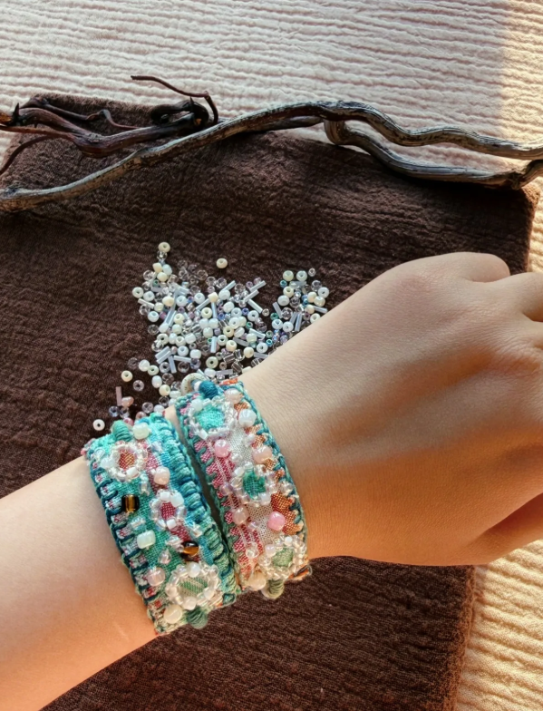 Lagoon Threadwork Beaded Bracelet
