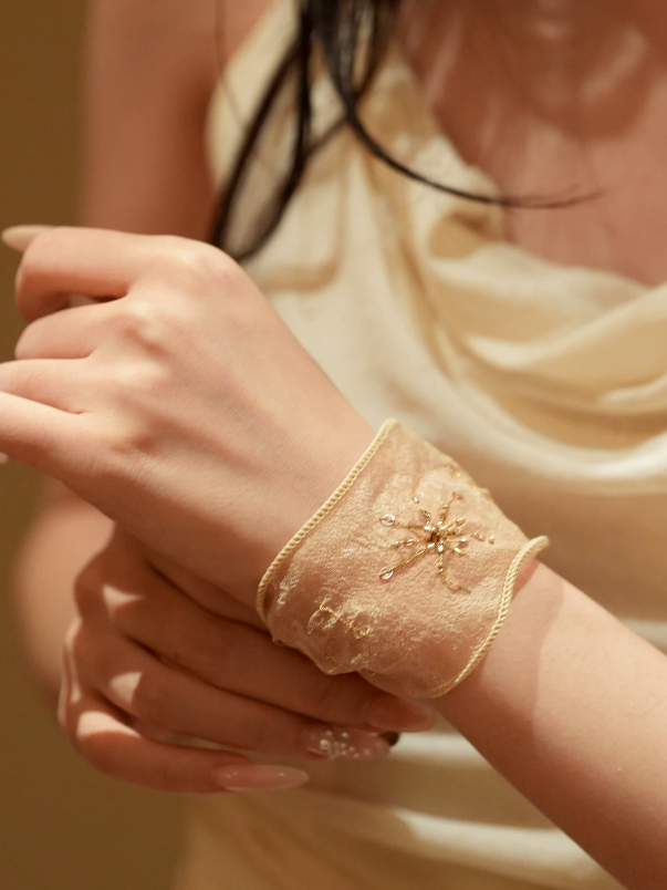 Café Fleur Embroidered Beaded Bracelet