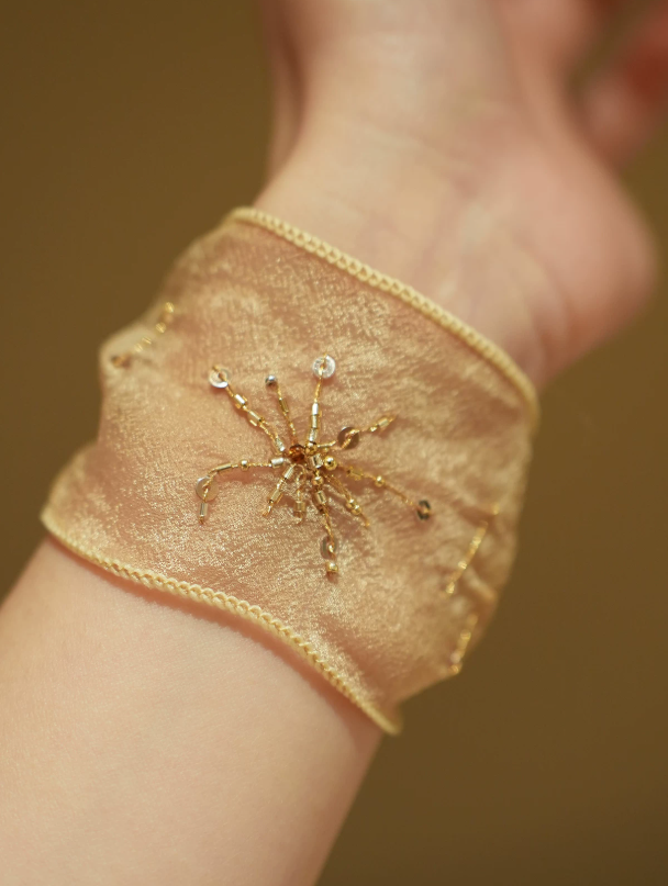 Café Fleur Embroidered Beaded Bracelet