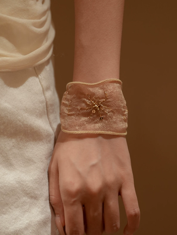 Café Fleur Embroidered Beaded Bracelet